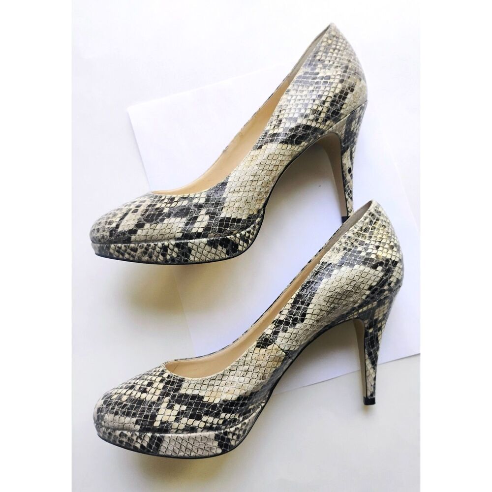 Enzo Angiolini Snake skin Print Stiletto Platform Ladies Heels Shoes Pumps 8.5M